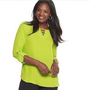 Women’s ladder front convertible long sleeve Top